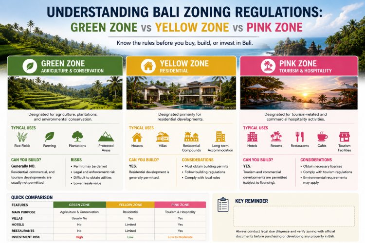 Understanding Bali Zoning Regulations: Green Zone vs Yellow Zone vs Pink Zone